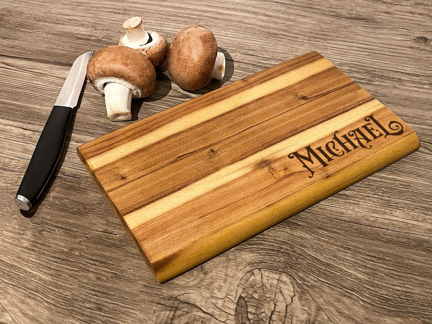 Personalized grill barbeque wooden board with desired text or name, snack board with desired motif