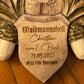 Personalized carved trophy shield for deer, roebuck, antlers, individual wooden hunting trophy, hunting gift