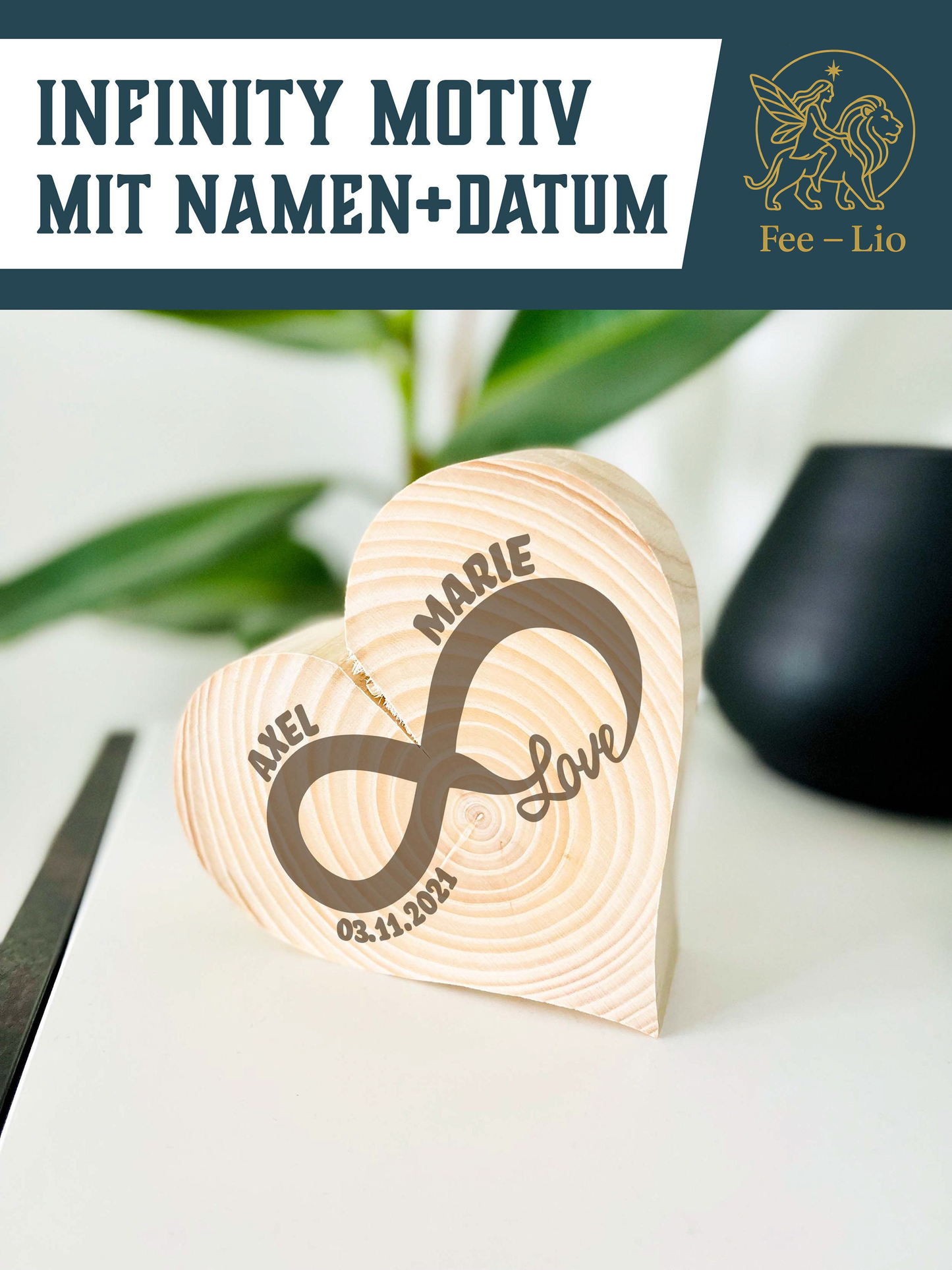 Personalisiertes Holzherz mit Gravur – Massivholz Geschenk zu Muttertag, Hochzeit & Jahrestag