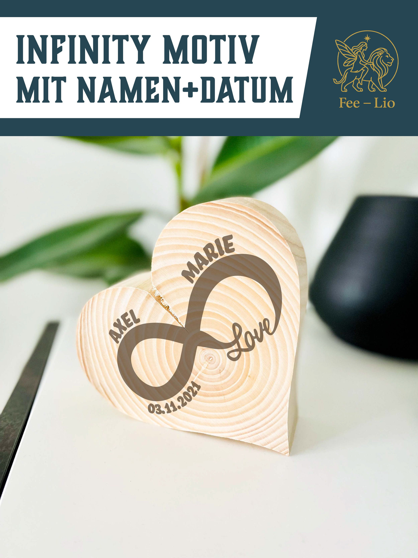 Personalisiertes Holzherz massiv – Nadelholz mit individueller Gravur (15 x 16 cm)