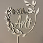 Cake Topper für Hochzeitstorte, personalisierter Cake Topper mit Namen, Mr und Mrs, Deko für Torte, Hochzeitsdeko Zweige
