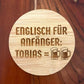 Untersetzer aus Bambus für Bier Liebhaber mit witzigem Spruch Englisch für Anfänger Tobias = Two Beers