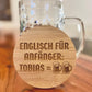 Untersetzer aus Bambus für Bier Liebhaber mit witzigem Spruch Englisch für Anfänger Tobias = Two Beers