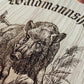 Personalisiertes Holzbrettchen mit Wildschwein Gravur für Jäger, mit Name, Vesperbrettchen mit Griff, Waidmannsheil Spruch für die Jagd