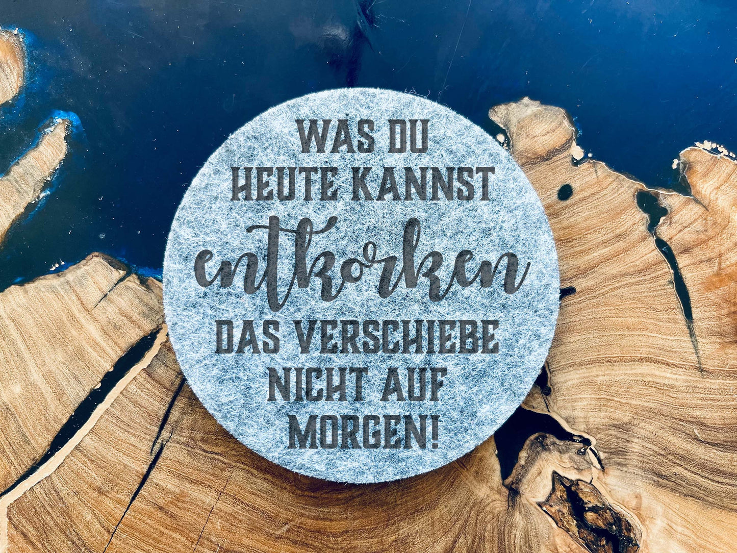Personalisierte Filz-Untersetzer mit Name – Lustiges Geschenk für Weinliebhaber