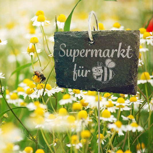 Personalized slate garden signs plant signs slate boards herbs plant plugs with ground spikes bee garden supermarket bee