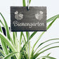 Personalisierte Schiefer-Gartenschilder mit Erdspieß – Kräuterstecker & Bienengarten
