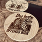 Bier-Untersetzer aus Bambus mit Spruch – Lustiges Geschenk für Männer