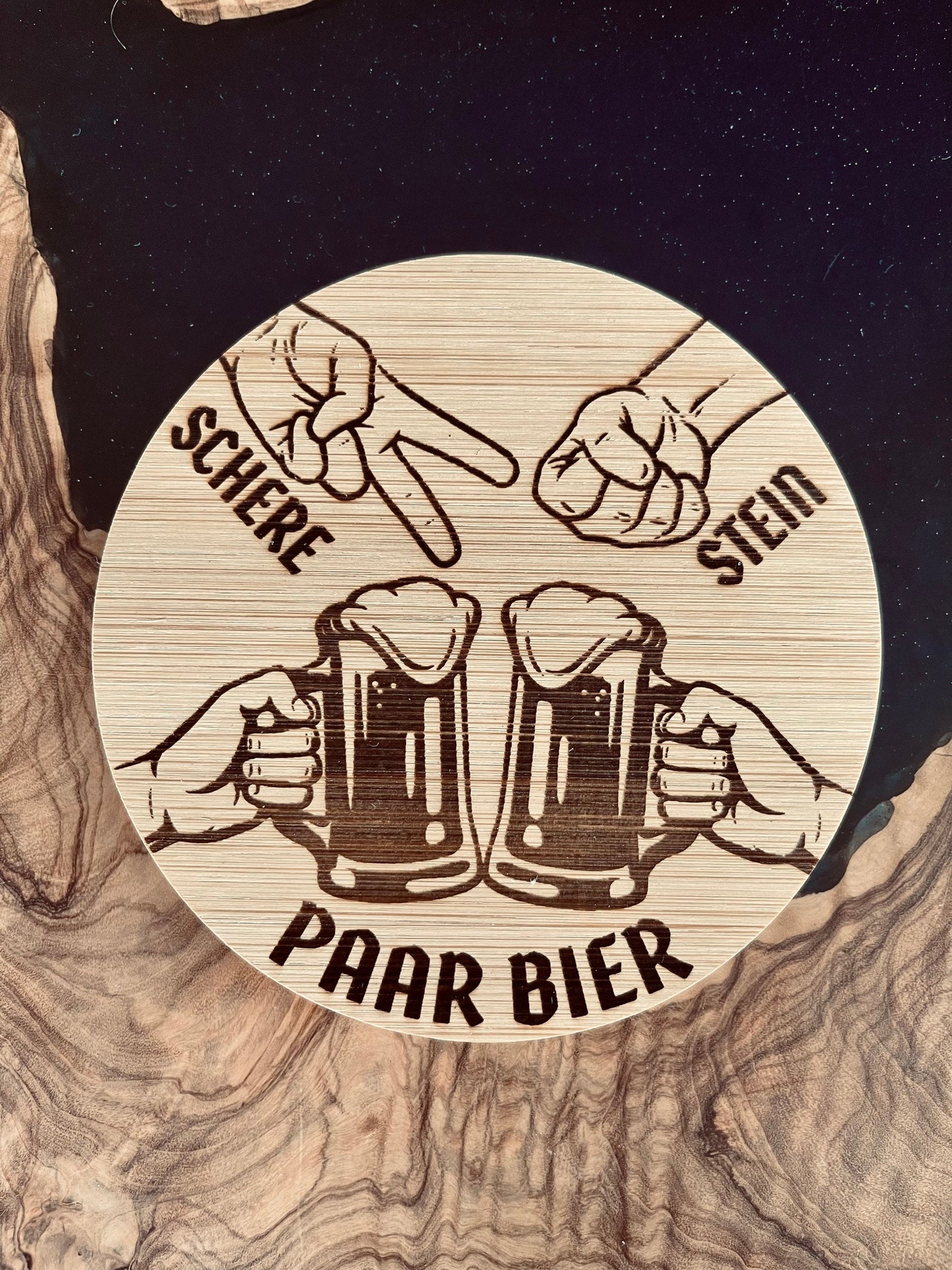 Bier-Untersetzer aus Bambus mit Spruch – Lustiges Geschenk für Männer