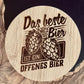 Bier-Untersetzer aus Bambus mit Spruch – Lustiges Geschenk für Männer