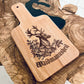Personalized wooden board with engraving for hunters, with desired text or name, snack board with handle, Waidmannsheil saying for the hunt hunting dog