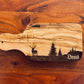 Personalisierter Olivenholz-Vesperbrett Jäger – Hirsch-Gravur & Name (22 cm)